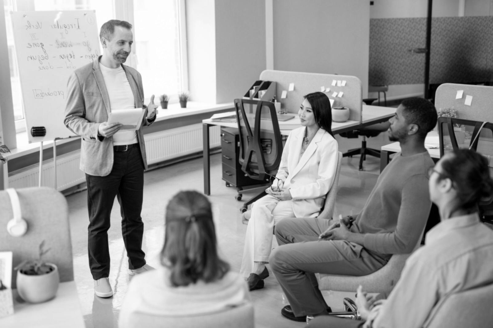 Investment learning session with financial planning materials